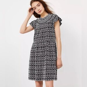 Ann Taylor Loft Eyelet Smocked Yoke Swing Dress